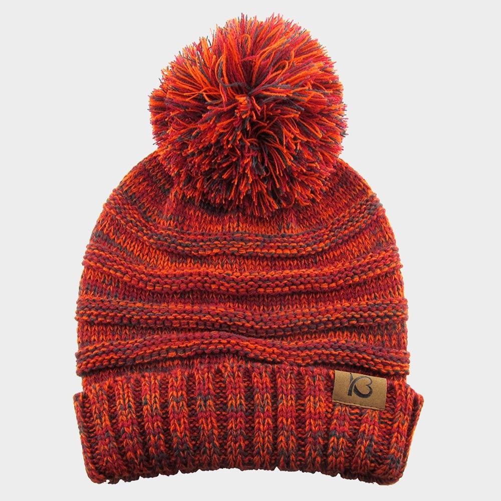 KBETHOS Red and Orange Knit Beanie
